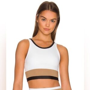 Strut this Casino Sports Bra White Tobaco Size L